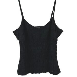 Pierre Cardin Y2K Black Textured Tank Top Whimsigoth Grunge Sleeveless Medium